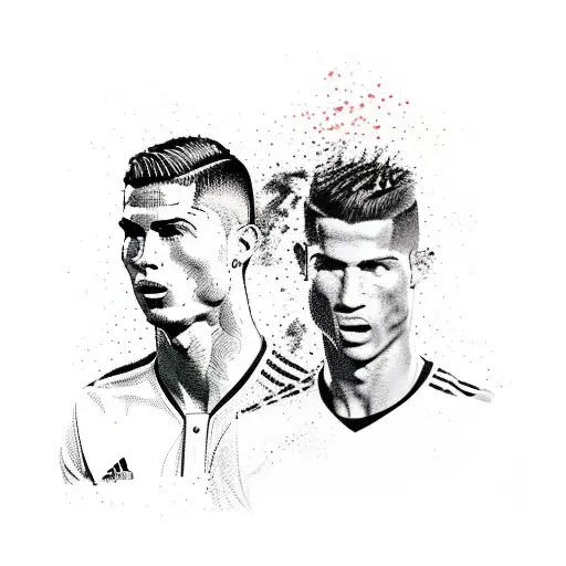 Combine the styles of new-school and traditional to depict Cristiano Ronaldo and Sergio Ramos in a unique way tattoo design idea