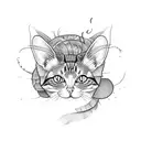 cat shrimp hybrid  tattoo design idea