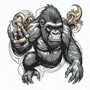 Gorilla  tattoo design idea