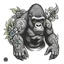 Gorilla  tattoo design idea