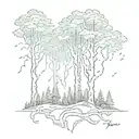forest with lightning  tattoo design idea