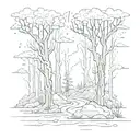 forest with lightning  tattoo design idea