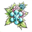 all minecraft flowers tattoo design idea