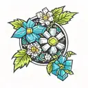 all minecraft flowers tattoo design idea
