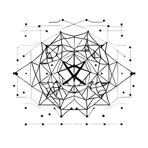 A minimalist tattoo of a beautifully illuminated stairway leading up to a constellation representing the client's zodiac sign tattoo design idea