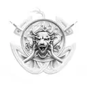 posiedon tattoo design idea