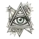 Illuminati Eye in a simple triangle tattoo design idea