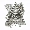 Illuminati Eye in a simple triangle tattoo design idea
