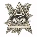 Illuminati Eye in a simple triangle tattoo design idea