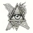 Illuminati Eye in a simple triangle tattoo design idea