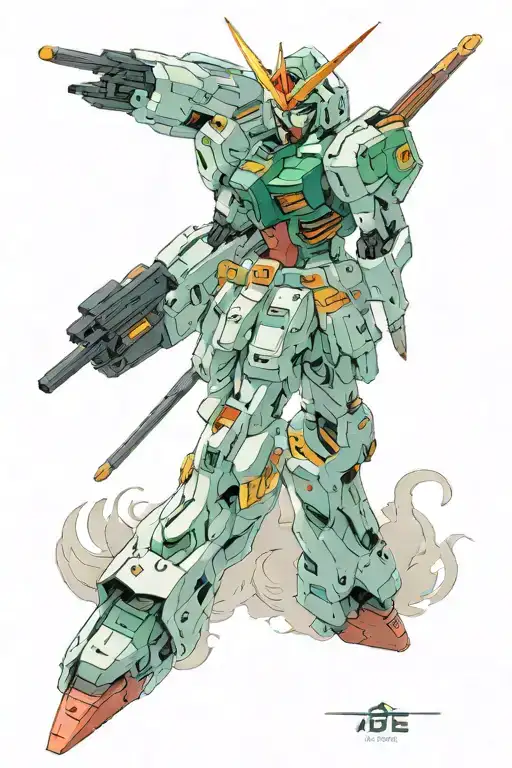 gundam 001 fine line neo genesis tattoo design idea