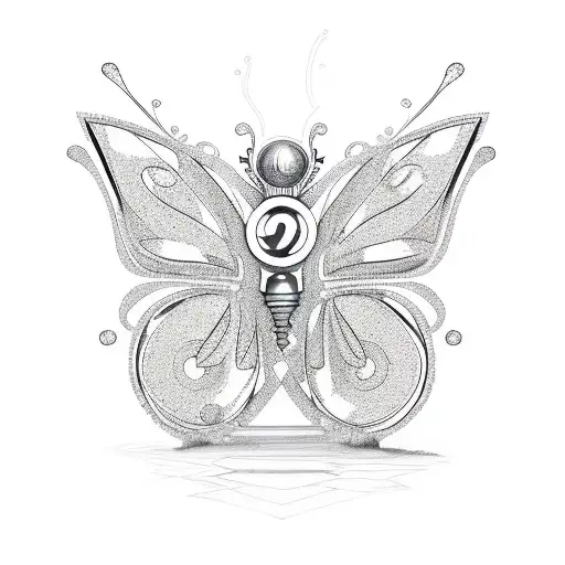 Diamond butterfly revolves around the lamp tattoo design idea