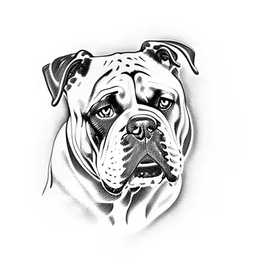 american bulldog tattoo design idea