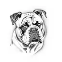 american bulldog tattoo design idea