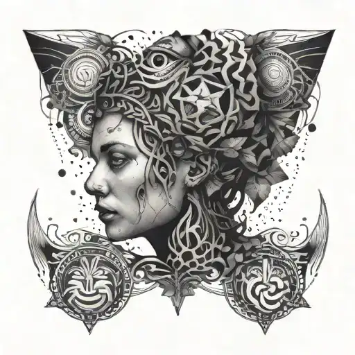 idea of facing hardships, whether external or internal, and trying to work through them despite the emotional toll tattoo design idea