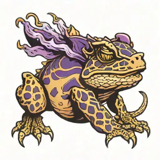 tcu horned frog smoking tattoo design idea