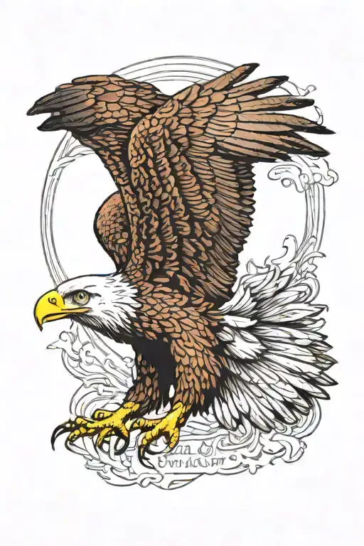 American eagle soaring while it's holding a underwear in its talons  tattoo design idea