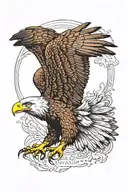 American eagle soaring while it's holding a underwear in its talons  tattoo design idea