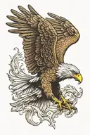 American eagle soaring while it's holding a underwear in its talons  tattoo design idea