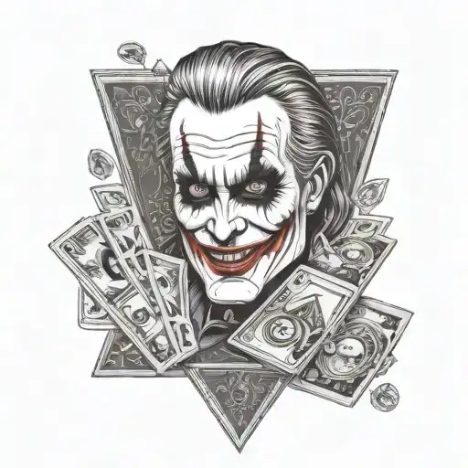 JaredLeto Joker, Aces, money, roulette tattoo design idea