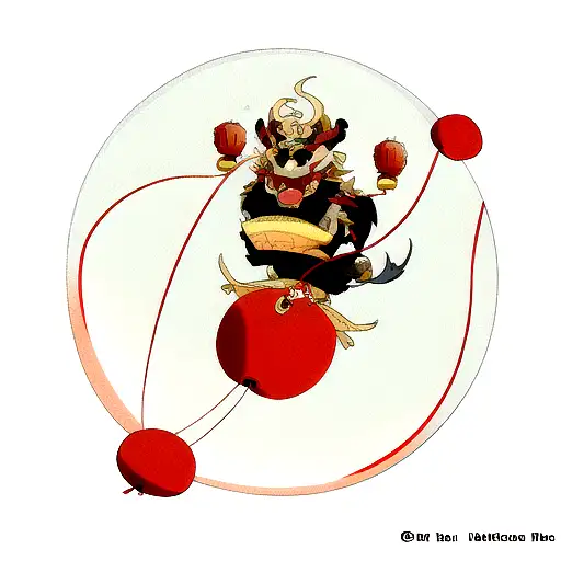 Chinese dragon in balloons tattoo design idea