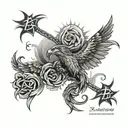 inscription on the collarbone: KA-50 tattoo design idea