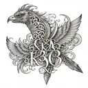 inscription on the collarbone: KA-50 tattoo design idea