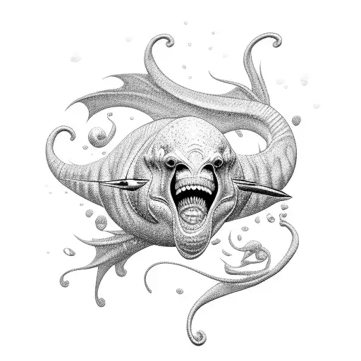 thick merman tattoo design idea