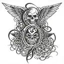 "Resident Evil" inscription in horror style tattoo tattoo design idea