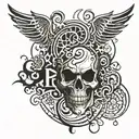 "Resident Evil" inscription in horror style tattoo tattoo design idea