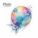 planet pluto with color tattoo design idea