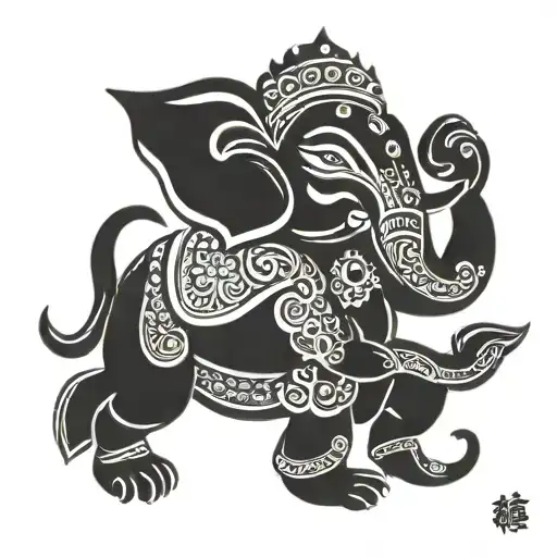 peaceful lord Ganesha tattoo tattoo design idea