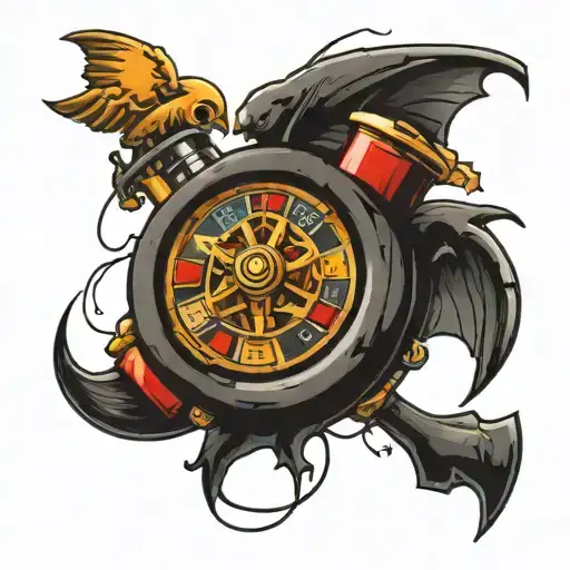 buckshot roulette video game tattoo design idea