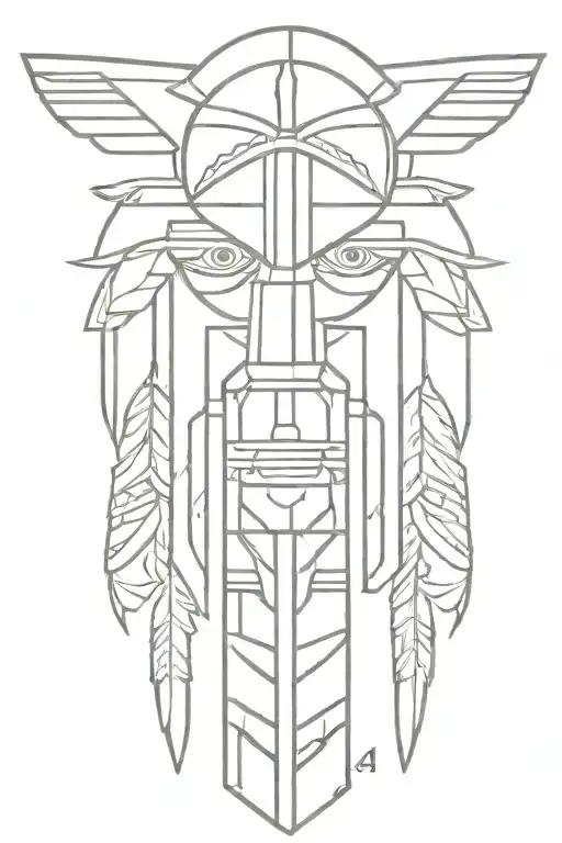 native american totem pole tattoo design idea