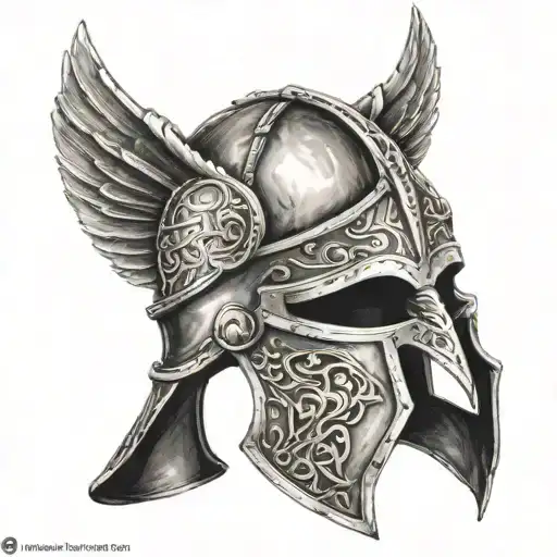 Gladiator helmet, no fear tattoo design idea