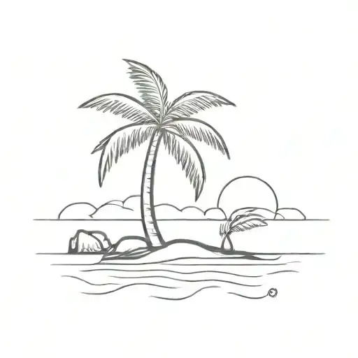 one coconut tree tattoo design idea