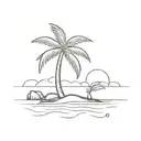 one coconut tree tattoo design idea