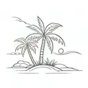one coconut tree tattoo design idea