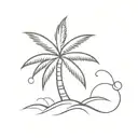 one coconut tree tattoo design idea