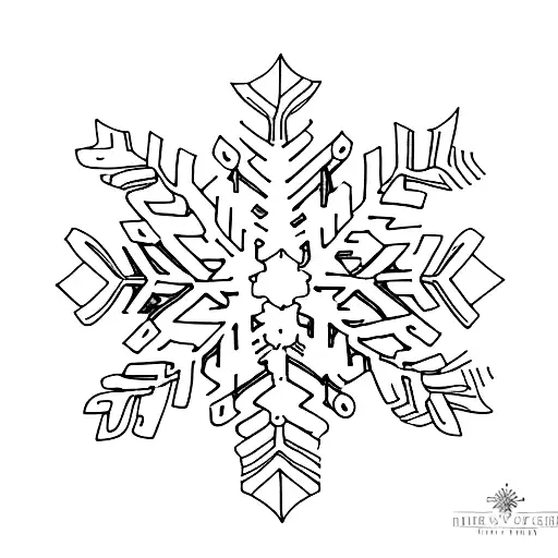 A minimalist tattoo of a snowflake and a wave combined to represent the client's love for snowboarding and the beach tattoo design idea