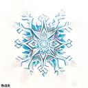 A minimalist tattoo of a snowflake and a wave combined to represent the client's love for snowboarding and the beach tattoo design idea