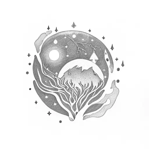 aurora rising behind us tattoo design idea