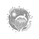 aurora rising behind us tattoo design idea