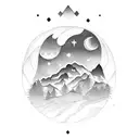 aurora rising behind us tattoo design idea