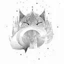 aurora rising behind us tattoo design idea