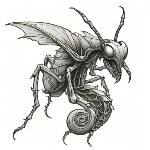 devil mantis tattoo design idea