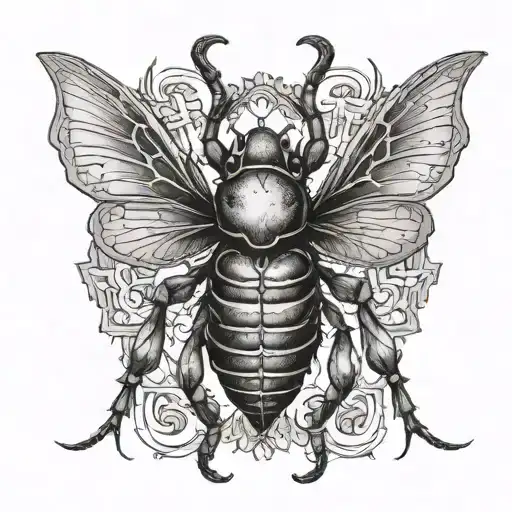 devil insect tattoo design idea