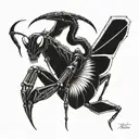 devil mantis tattoo design idea