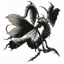 devil mantis tattoo design idea