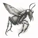 devil mantis tattoo design idea